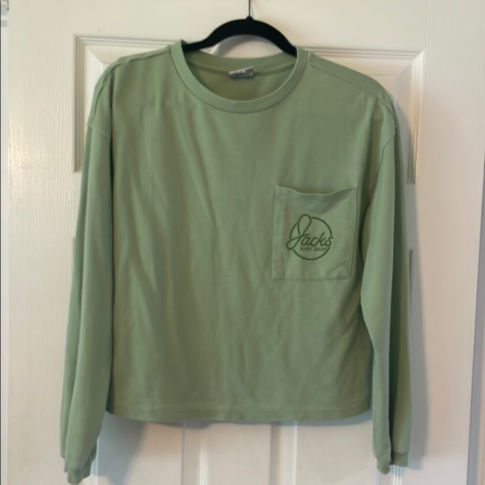 Jack by BB Dakota Sage Green Long Sleeve Pocket Tee